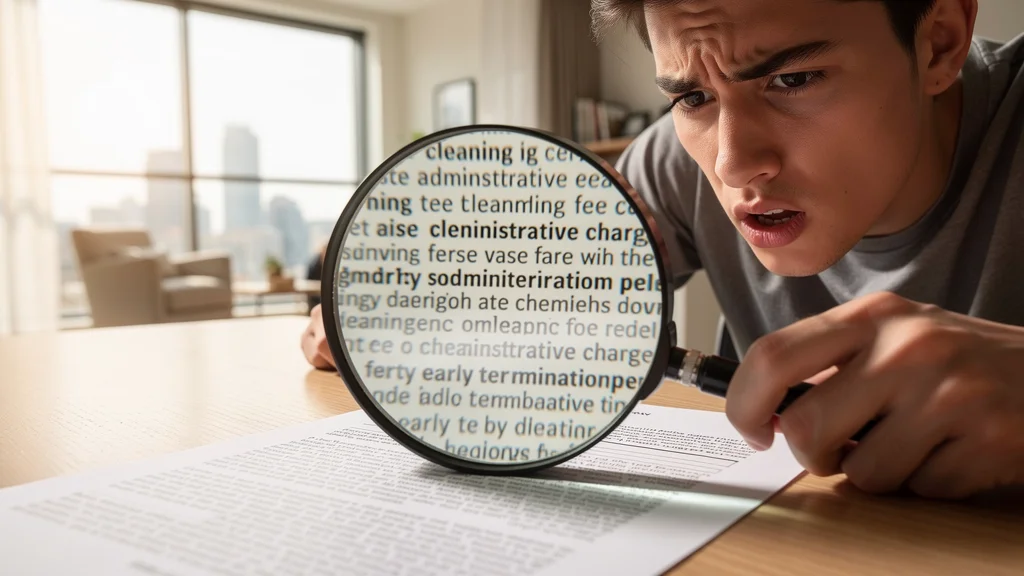 Calculator and financial documents showing fees