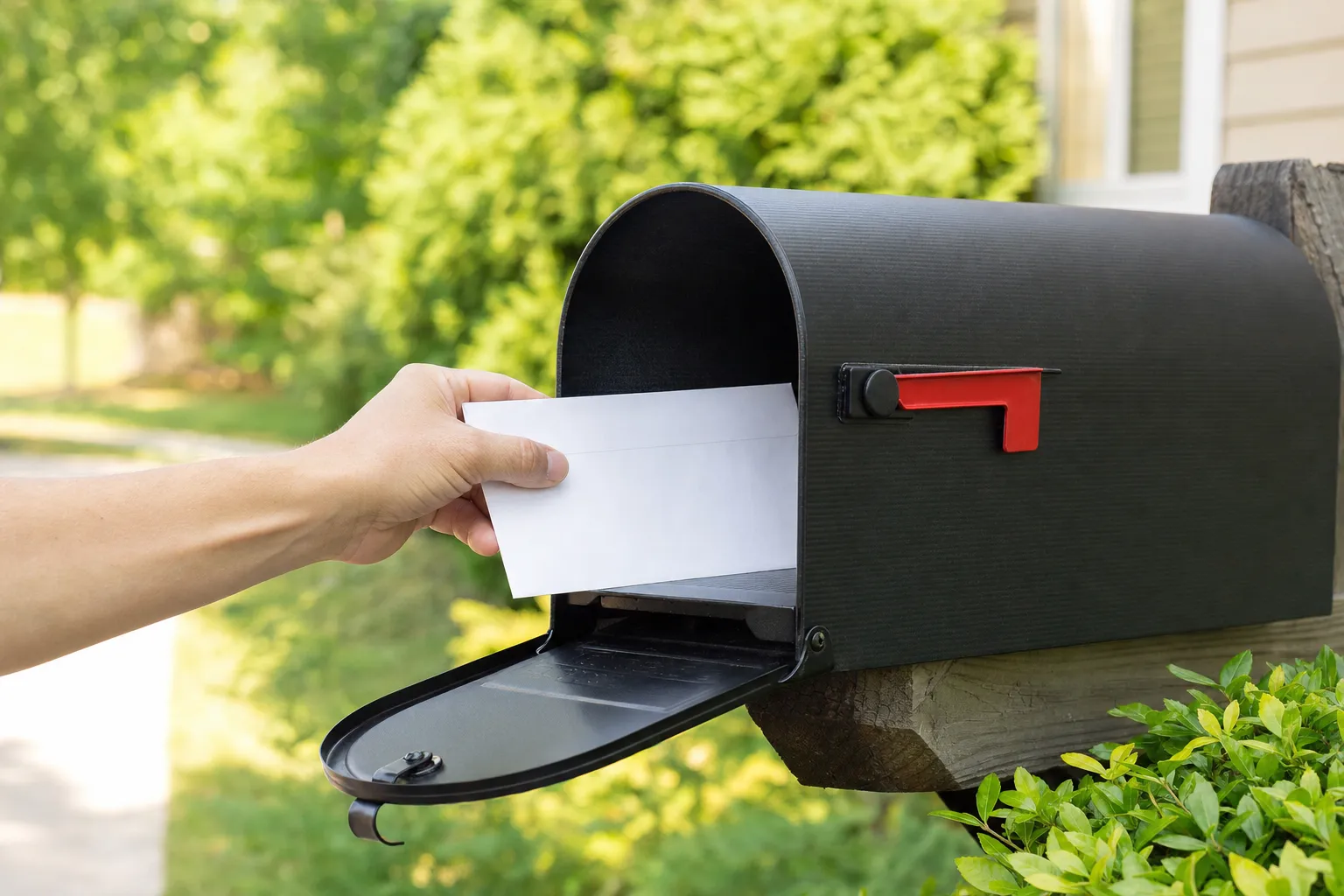 Mailbox with an envelope